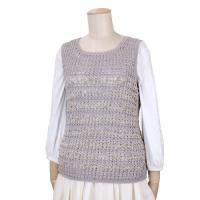 (SALE)*ラメボーダーのベスト COL-3 (SALE)*ラメボーダーのベスト COL-3