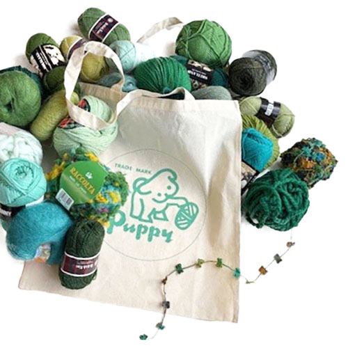 Puppy丸マーク付エコバッグ（グリーン）